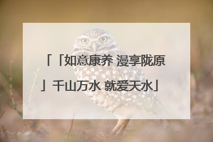 「如意康养 漫享陇原」千山万水 就爱天水