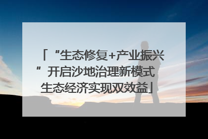 “生态修复+产业振兴”开启沙地治理新模式 生态经济实现双效益