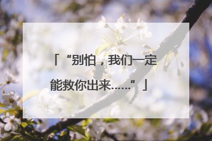 “别怕，我们一定能救你出来……”