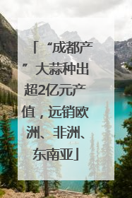 “成都产”大蒜种出超2亿元产值，远销欧洲、非洲、东南亚