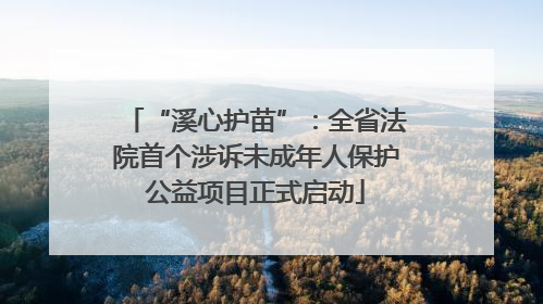 “溪心护苗”：全省法院首个涉诉未成年人保护公益项目正式启动