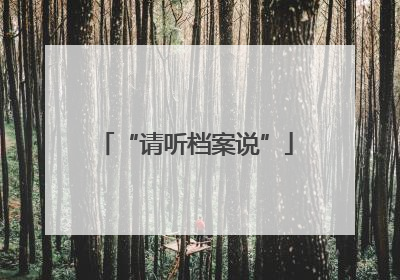“请听档案说”