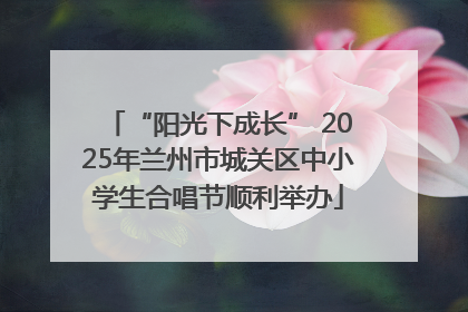 “阳光下成长” 2025年兰州市城关区中小学生合唱节顺利举办