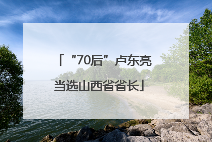 “70后”卢东亮当选山西省省长