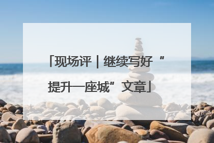 现场评｜继续写好“提升一座城”文章