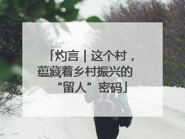 灼言｜这个村，蕴藏着乡村振兴的“留人”密码