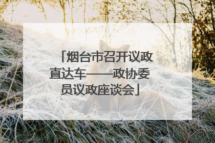 烟台市召开议政直达车——政协委员议政座谈会