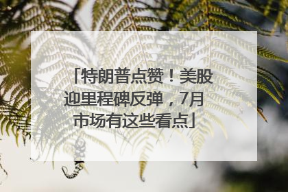 特朗普点赞！美股迎里程碑反弹，7月市场有这些看点