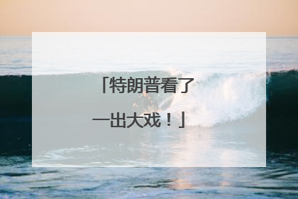 特朗普看了一出大戏！