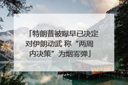 特朗普被曝早已决定对伊朗动武 称“两周内决策”为烟雾弹