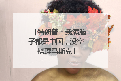 特朗普：我满脑子都是中国，没空搭理马斯克