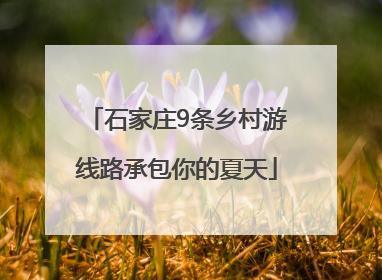 石家庄9条乡村游线路承包你的夏天