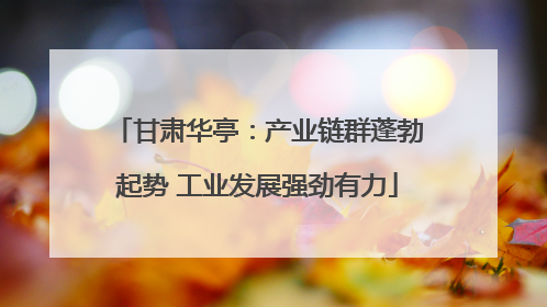 甘肃华亭：产业链群蓬勃起势 工业发展强劲有力
