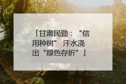 甘肃民勤：“信用种树” 汗水浇出“绿色存折”