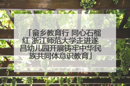 畲乡教育行 同心石榴红 浙江师范大学走进遂昌幼儿园开展铸牢中华民族共同体意识教育