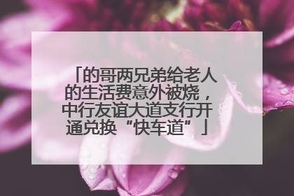 的哥两兄弟给老人的生活费意外被烧，中行友谊大道支行开通兑换“快车道”