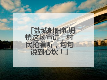 盐城射阳新坍镇这场宣讲，村民抢着听，句句说到心坎！