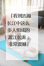 看到浩瀚长江中这么多人组成的渡江长龙，非常震撼