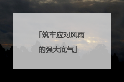 筑牢应对风雨的强大底气