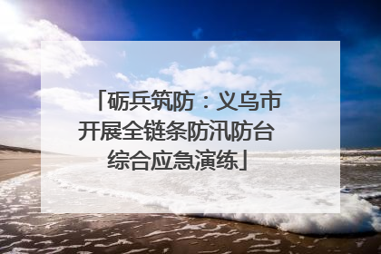 砺兵筑防：义乌市开展全链条防汛防台综合应急演练