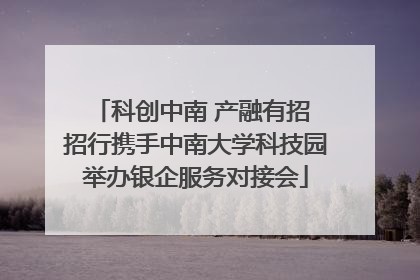 科创中南 产融有招 招行携手中南大学科技园举办银企服务对接会
