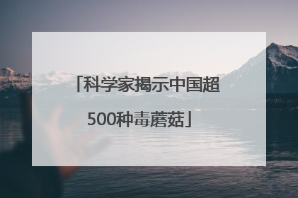 科学家揭示中国超500种毒蘑菇