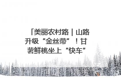 美丽农村路｜山路升级“金丝带”！甘薯鲜桃坐上“快车”，开去大市场