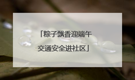粽子飘香迎端午 交通安全进社区