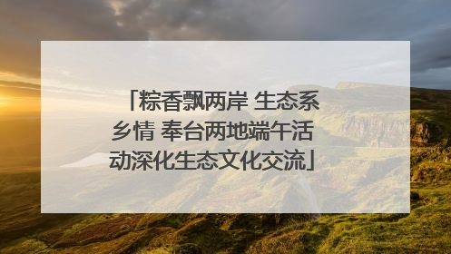 粽香飘两岸 生态系乡情 奉台两地端午活动深化生态文化交流