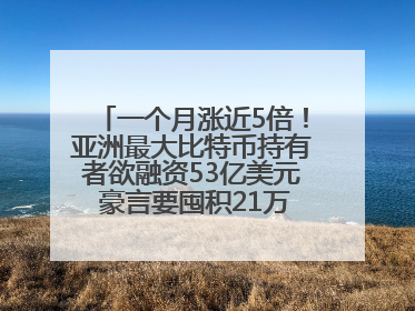 一个月涨近5倍！亚洲最大比特币持有者欲融资53亿美元 豪言要囤积21万枚比特币