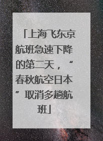上海飞东京航班急速下降的第二天，“春秋航空日本”取消多趟航班