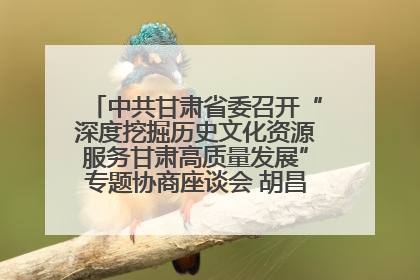 中共甘肃省委召开“深度挖掘历史文化资源服务甘肃高质量发展”专题协商座谈会 胡昌升主持并讲话