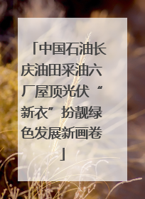 中国石油长庆油田采油六厂屋顶光伏“新衣”扮靓绿色发展新画卷