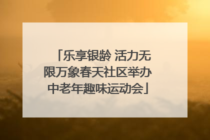 乐享银龄 活力无限万象春天社区举办中老年趣味运动会