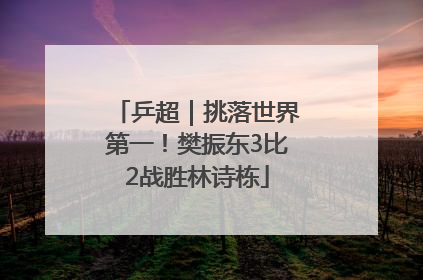 乒超｜挑落世界第一！樊振东3比2战胜林诗栋