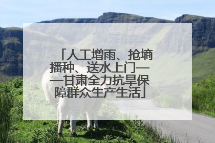 人工增雨、抢墒播种、送水上门——甘肃全力抗旱保障群众生产生活