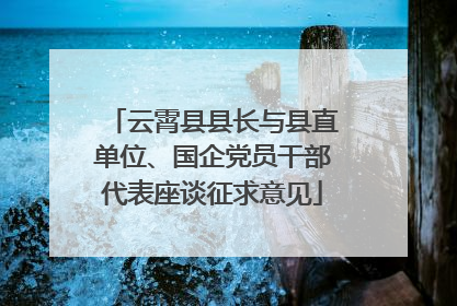 云霄县县长与县直单位、国企党员干部代表座谈征求意见