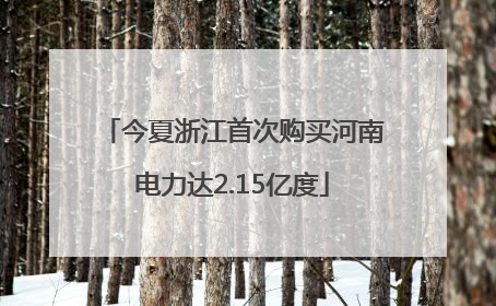 今夏浙江首次购买河南电力达2.15亿度