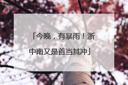 今晚，有暴雨！浙中南又是首当其冲