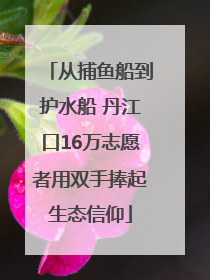 从捕鱼船到护水船 丹江口16万志愿者用双手捧起生态信仰
