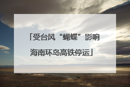 受台风“蝴蝶”影响 海南环岛高铁停运