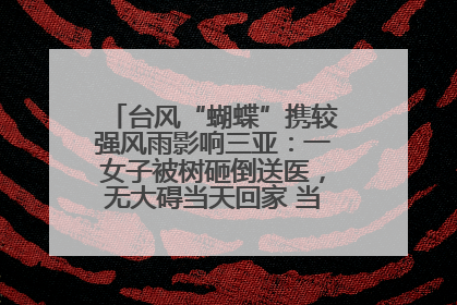 台风“蝴蝶”携较强风雨影响三亚：一女子被树砸倒送医，无大碍当天回家 当地已紧急清障