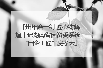 卅年磨一剑 匠心铸辉煌丨记湖南省国资委系统“国企工匠”虞孝云