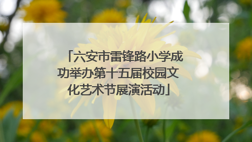 六安市雷锋路小学成功举办第十五届校园文化艺术节展演活动