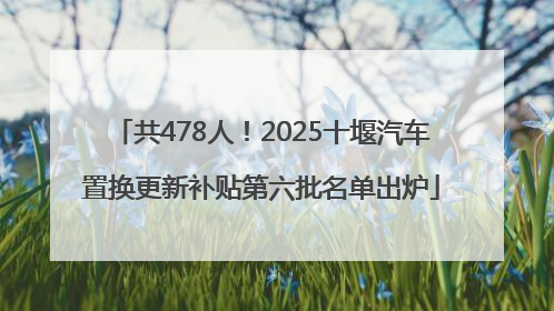 共478人！2025十堰汽车置换更新补贴第六批名单出炉