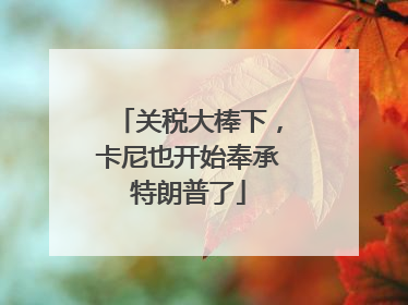 关税大棒下，卡尼也开始奉承特朗普了