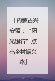 内蒙古兴安盟：“阳光银行”点亮乡村振兴路