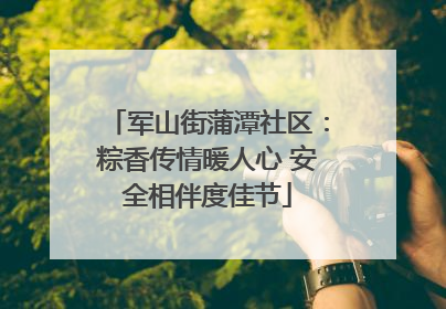 军山街蒲潭社区：粽香传情暖人心 安全相伴度佳节