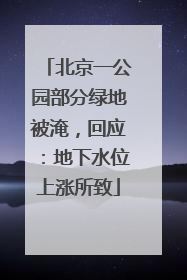 北京一公园部分绿地被淹，回应：地下水位上涨所致