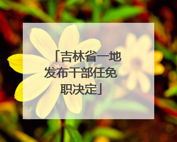 吉林省一地发布干部任免职决定